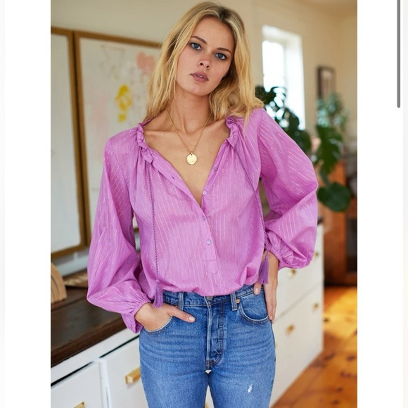 Emerson Fry India Collection BARDOT TOP - PINK LUREX Size XS SOLD OUT - Picture 1 of 6